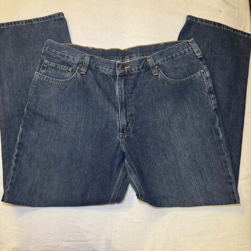 Carhartt Relaxed Fit Dark Wash Denim Jeans 101483-968 Mens 40x32 Blue